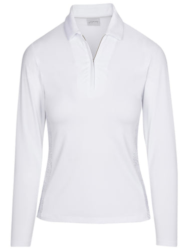 Dunning CHLOE JERSEY PERFORMANCE LONG-SLEEVE ZIP POLO D2S23K296 White Size: Small