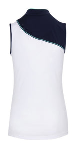 Greg Norman ML75 La Palma Sleeveless Golf Shirts - CAYMAN PARADISE White G2F23K700 Size: Medium