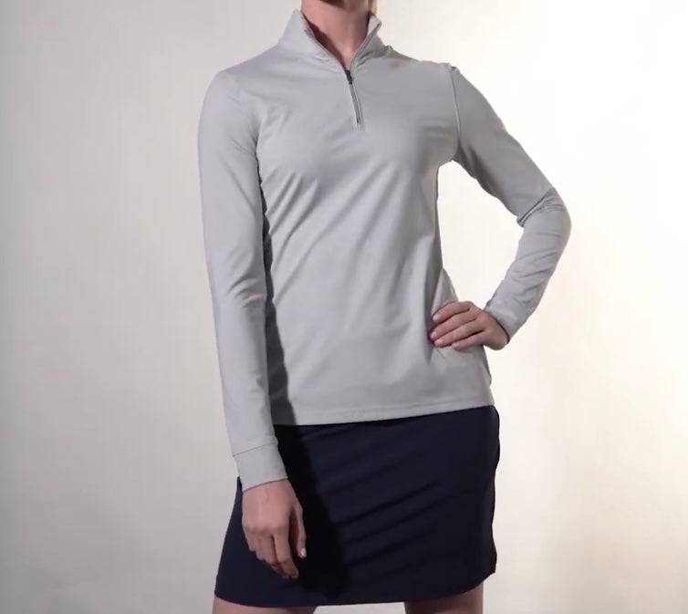 Greg Norman Heathered Comfort Stretch 1/4 Zip long sleeve