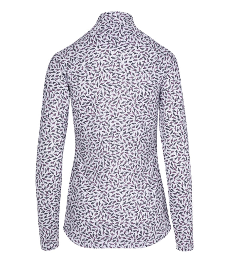 Greg Norman Collection Women's Solar XP Paisley Print Half Zip in Navy, Size XXL, Fabric