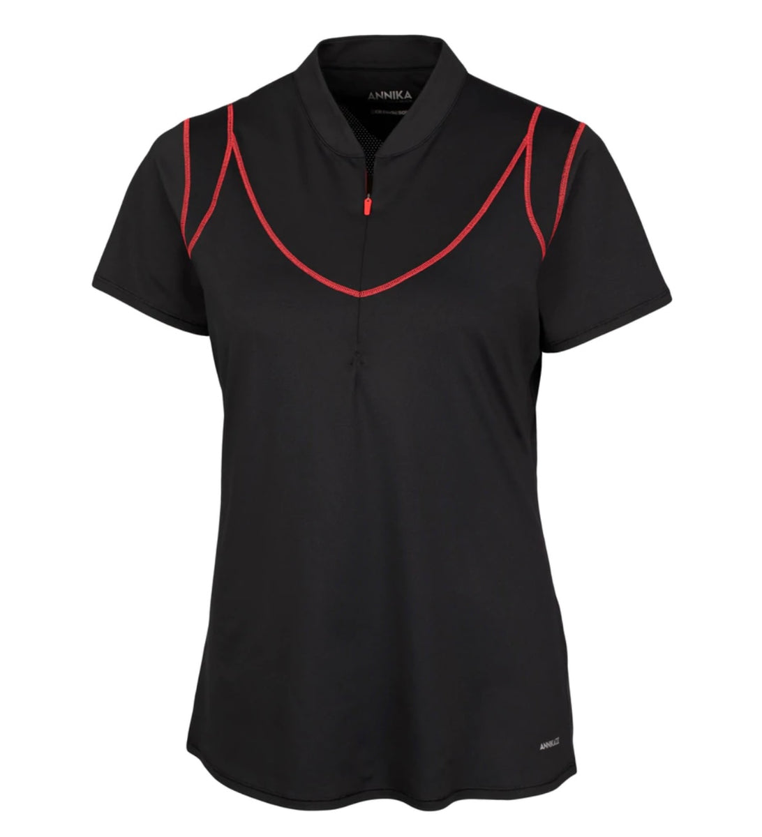 Annika Driver Short Sleeve Women’s Golf Half Zip LAK00133 Black