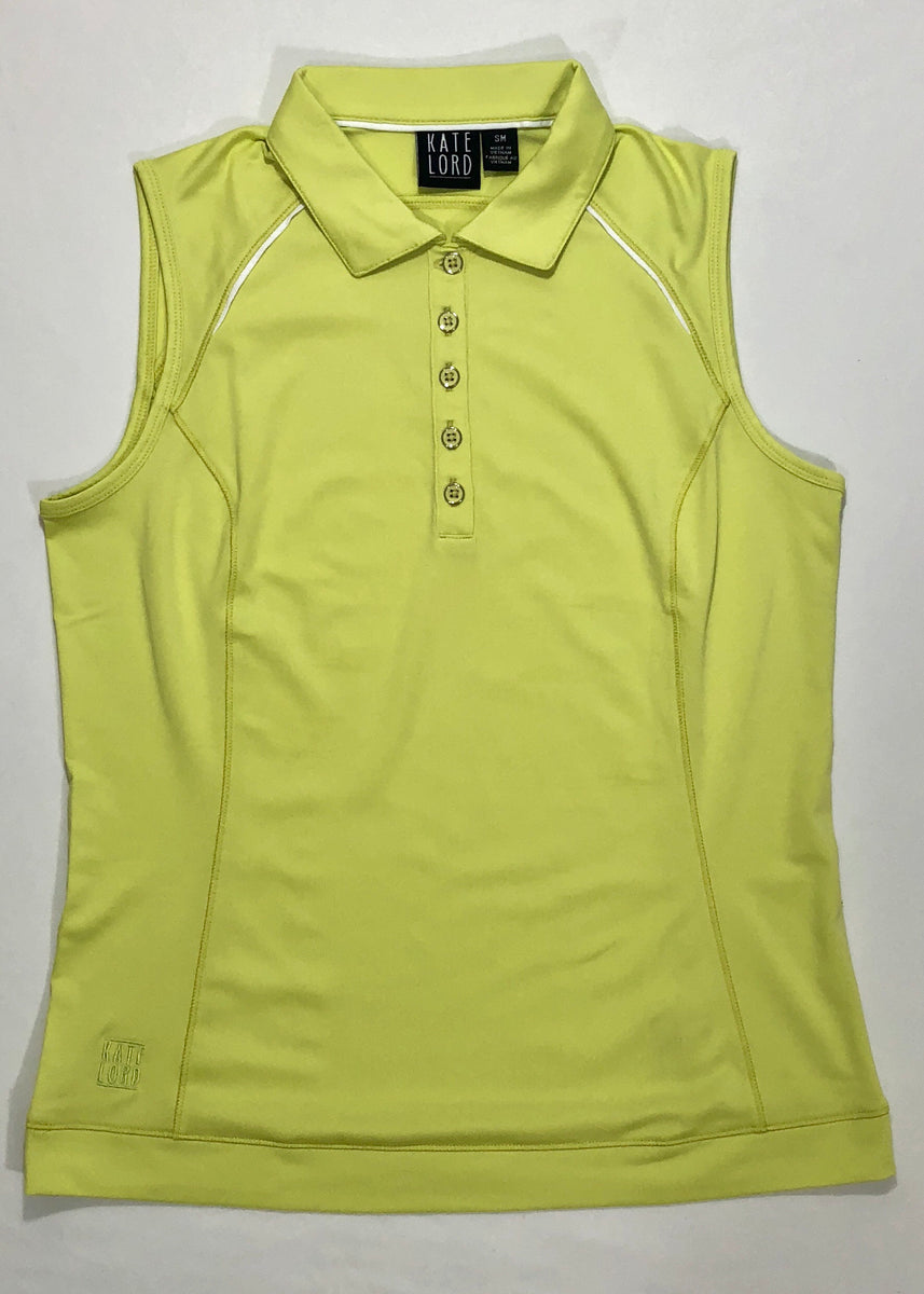 Kate Lord Hatley Sleeveless Princess Seam Golf Polo with Piping Keylim