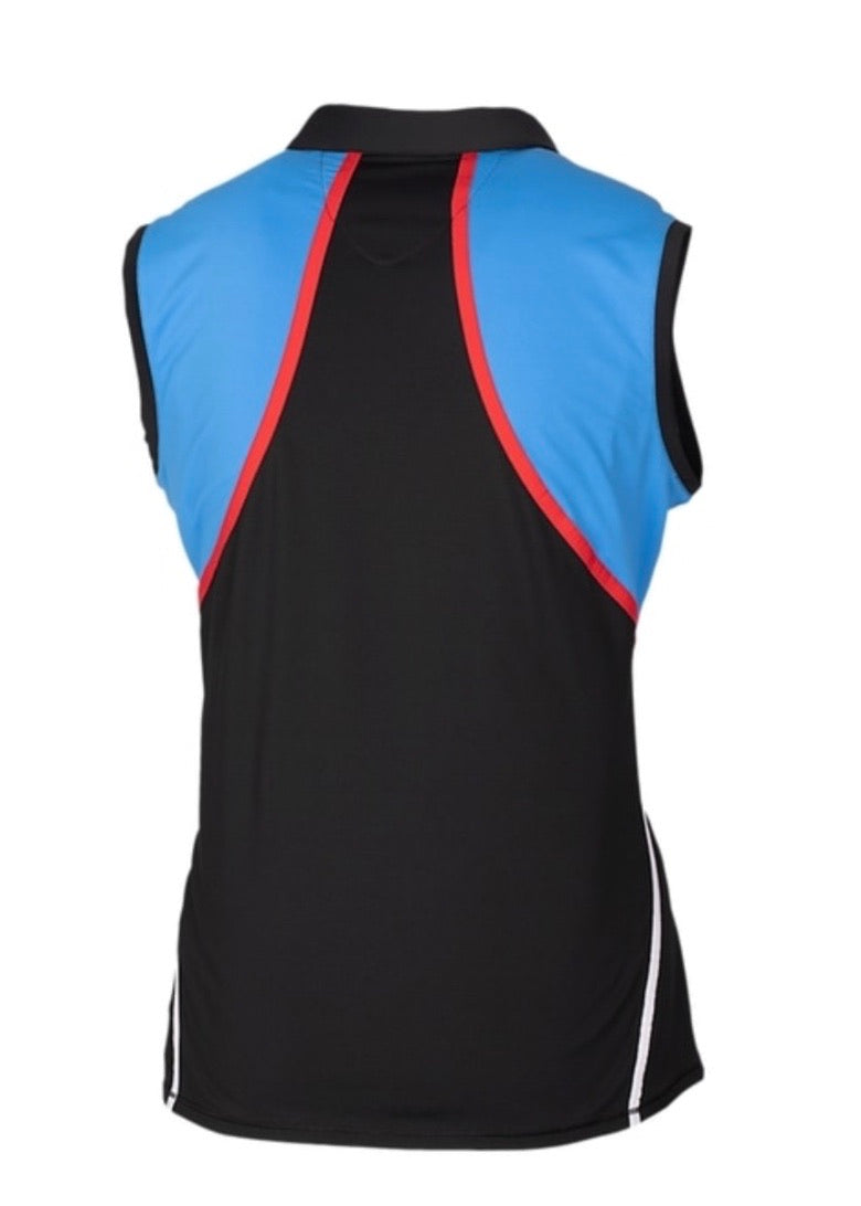 Annika Dimension Colorblock Sleeveless Women’s Golf Polo LAK00141 Blac Baseline Golf Discount