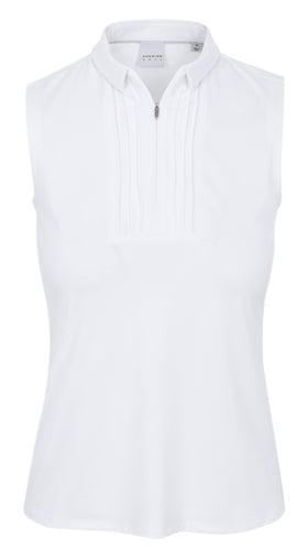 Dunning Freya Jersey Performance Sleeveless Polo D2F24K434- White Size: Med