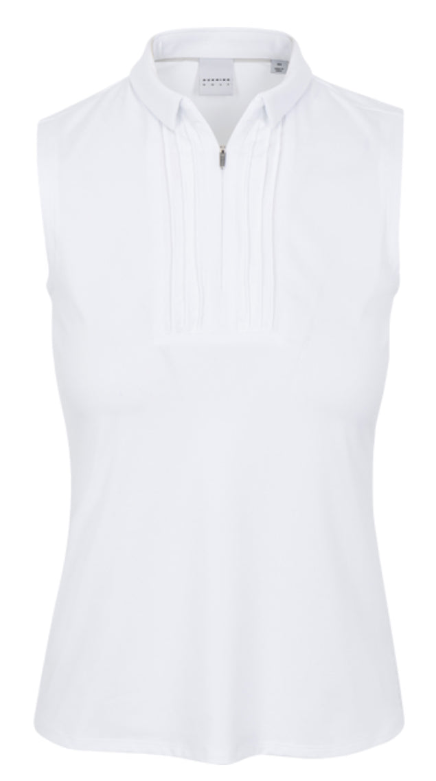 Dunning Freya Jersey Performance Sleeveless Polo D2F24K434- White Size: Med