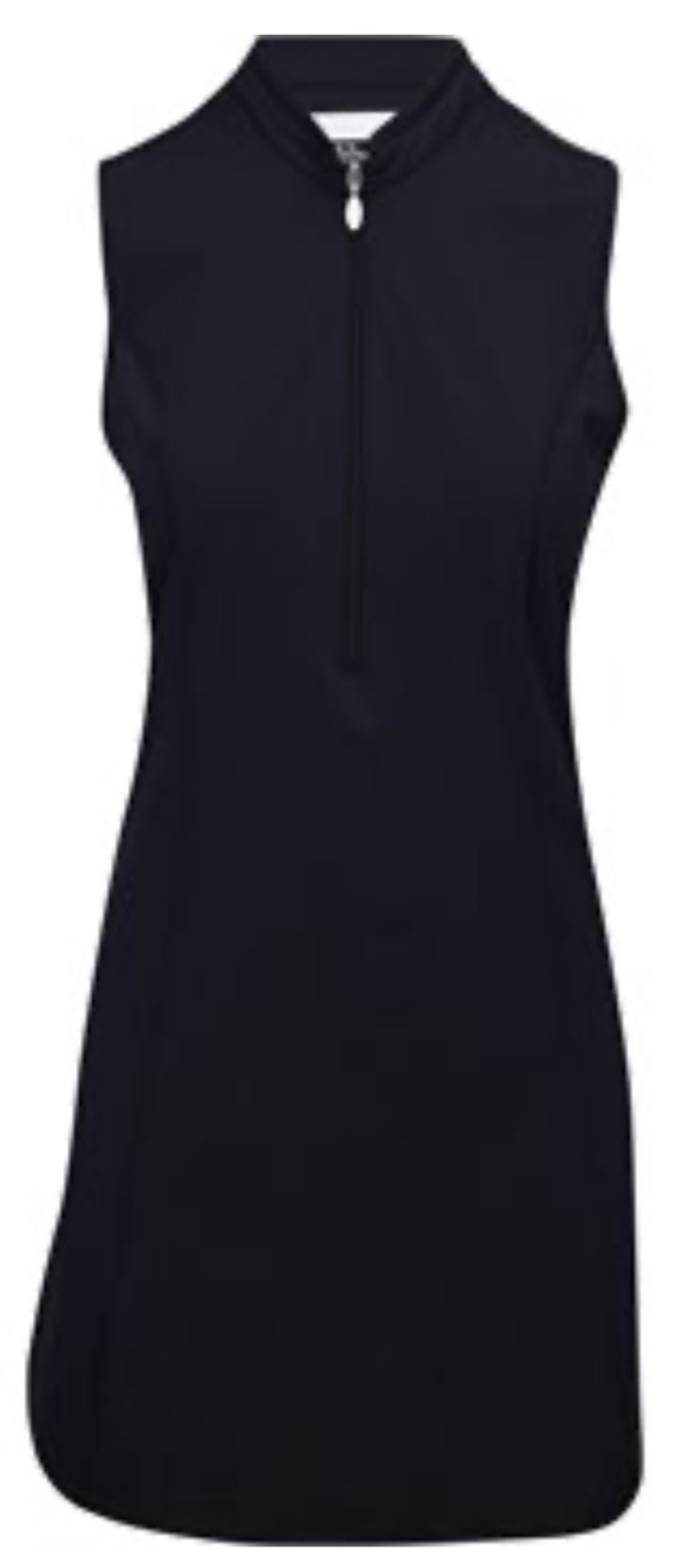Greg Norman Tech Warp-Knit Sleeveless Zip Black Dress G2S24K413 Size: Medium