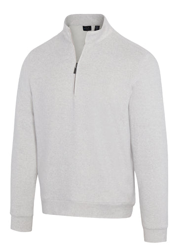 Greg Norman LINED QUARTER-ZIP WIND SWEATER G7S24S136 Shark Grey Heather Size: Large