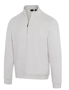 Greg Norman LINED QUARTER-ZIP WIND SWEATER G7S24S136 Shark Grey Heather Size: Large