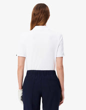 Lacoste Women's Slim Fit UV Protect Stretch Golf Polo PF5179 51 522 White/ Navy Size: 36 (Small)