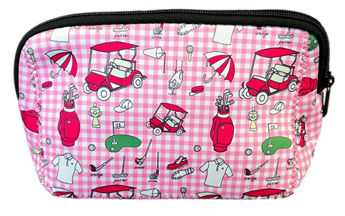 Neoprene Cosmetic Pouch - Ladies Day Out (Pink)