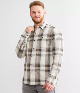 Flag & Anthem Clearbrook LS Hero Knit Flannel M-FA23WS1493 Cream/ Charcoal Size: Medium