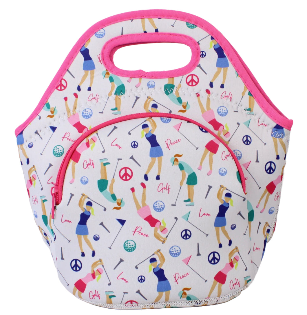 Neoprene Lunch Bag with Pocket - Swinging Ladies