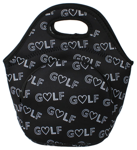 Neoprene Lunch Bag with Pocket - Love Golf
