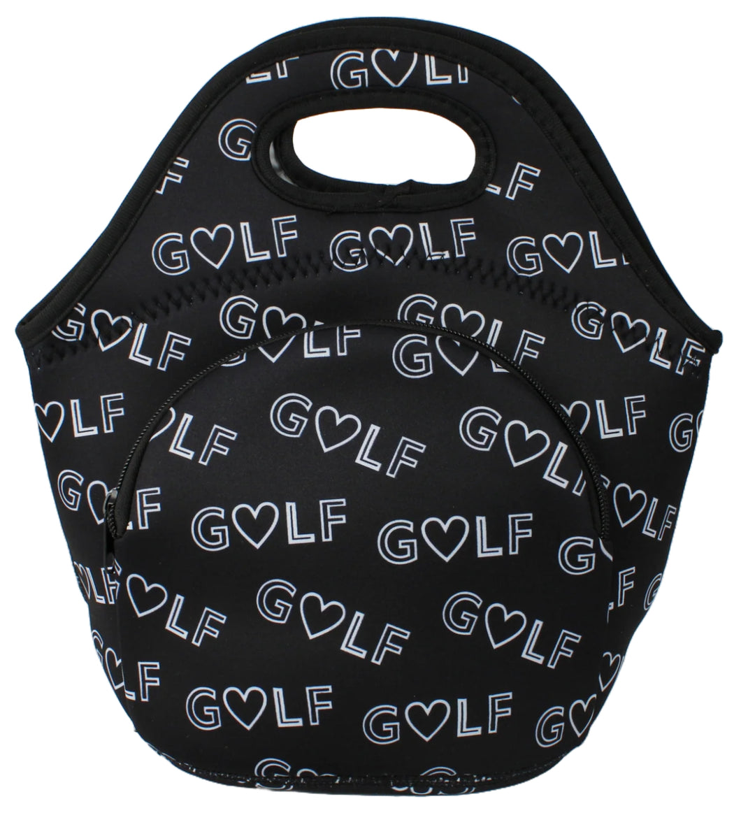 Neoprene Lunch Bag with Pocket - Love Golf