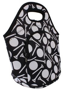Neoprene Lunch Bag with Pocket - Ball & Tee