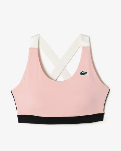 Lacoste Women’s SPORT Cross Strap Sports Bra IF4923 CW YIM Waterlily/Black Size: Small