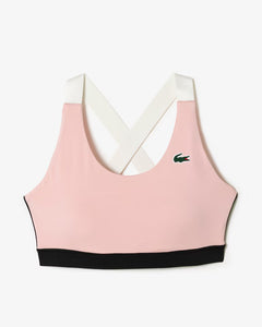 Lacoste Women’s SPORT Cross Strap Sports Bra IF4923 CW YIM Waterlily/Black Size: Small