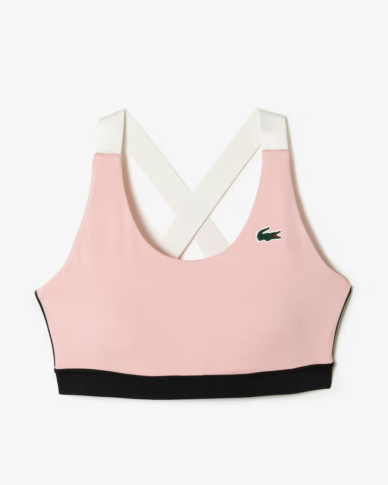 Lacoste Women’s SPORT Cross Strap Sports Bra IF4923 CW YIM Waterlily/Black Size: Small