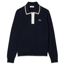 LACOSTE Polo Collar Stretch Golf SweaterAF8544-SS25 HHW NAVY/WHITE -SMALL