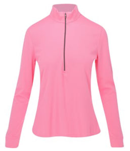 Greg Norman Fairway 1/2 Zip Mock Outerwear Pullover G2S23K077 Peony Size: Medium