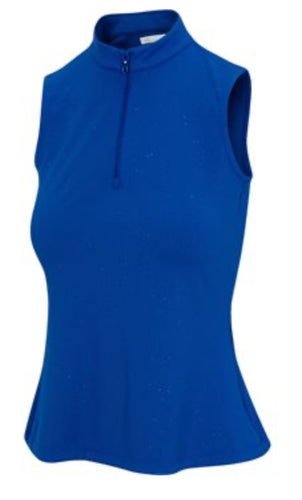 Greg Norman Women's Stardust Sleeveless Golf Polo G2F24K416 Regal Blue Size: Med