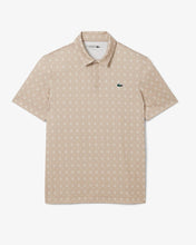 LACOSTE Men's Regular Fit UV Protect Golf Polo Beige / Blanc DH5175 CW 8IH -MEDIUM