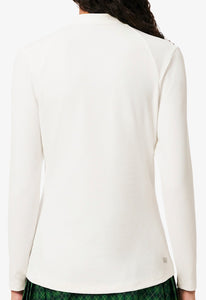 Lacoste Sport Ribbed Women's UV Protect Sweatshirt SF7518 70V White Size: Medium