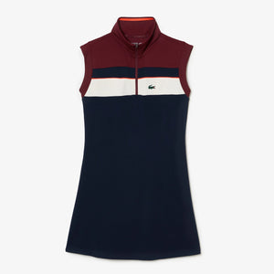 Lacoste EF1032-51 Women's Tennis Dress [Navy Blue/Bordeaux] w/ Shorts Size: 36 (Small)
