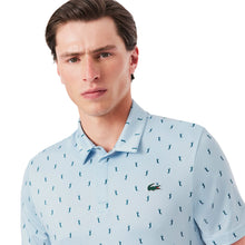 LACOSTE Regular Fit Printed Golf Polo DH5175 Light Blue/Blue EPI-MEDIUM
