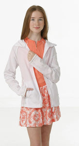 Garb Performance Georgia Youth Girls' Water Resistant Jacket White/Gold Size: (Age 7-8) Medium