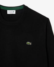 LACOSTE Men's Crew Neck Wool Sweater AH1988-51-031 BLACK - MEDIUM
