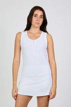 Sofibella HALF ZIP TANK - WHITE STRIPES 2531WSTWHT Color: White Size: Small