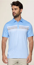 Flag & Anthem Norman SS Blocked Chest Stripe Performance Polo M-COREKT2013 Light Blue Heather