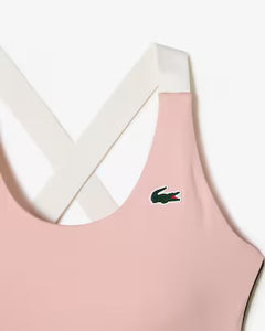 Lacoste Women’s SPORT Cross Strap Sports Bra IF4923 CW YIM Waterlily/Black Size: Small