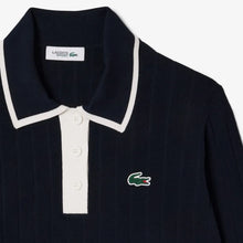 LACOSTE Polo Collar Stretch Golf SweaterAF8544-SS25 HHW NAVY/WHITE -SMALL