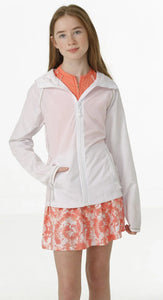 Garb Performance Georgia Youth Girls' Water Resistant Jacket White/Gold Size: (Age 7-8) Medium