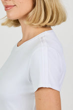 Sofibella SHORT SLEEVE - WHITE STRIPES 2538WSTWHT Color: White Size: Small