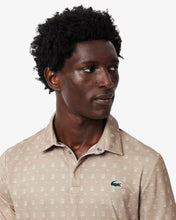 LACOSTE Men's Regular Fit UV Protect Golf Polo Beige / Blanc DH5175 CW 8IH -MEDIUM
