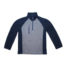 The Weather Apparel Company Men's Poly-Flex ¼ Zip Pullover with Heather front panel Navy 58041-051-Large
