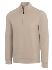 Greg Norman LINED QUARTER-ZIP WIND SWEATER G7S24S136 Oatmeal Heather Size: Large