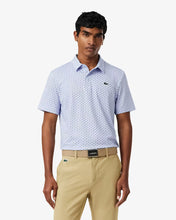 LACOSTE Regular Fit Printed Golf Polo  DH4825 CW IHH Bleu Clair / Bleu Marine • IHH - MEDIUM