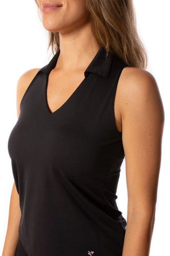 Golftini Sleeveless Polo SLLP21RBK 2576 Black Size: X-Large