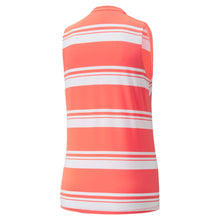 Puma CLOUDSPUN Valley Stripe Sleeveless Golf Polo 599629 06 Hot Coral Size: Large