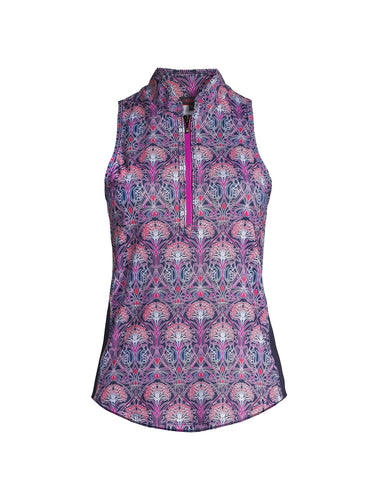 Greyson Nouveau Floral Stretch Quarter-Zip Top LSP23K12A 838 Size: Large