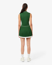LACOSTE Women's Ultra Dry Tennis Heritage Dress EF8582 HII GREEN/WHITE - SMALL