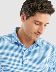 Johnnie-O Tegan Featherweight Printed Golf Polo JMPO5300 Biscayne