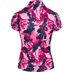 Greg Norman Genevieve Tulip Collar Shirt Polo Short Sleeve G2F24K504 French Parfait Size: Medium