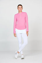 Sofibella HALF ZIP LONG SLEEVE - UV COLORS 2620NROA Color: Rosa Size: Medium