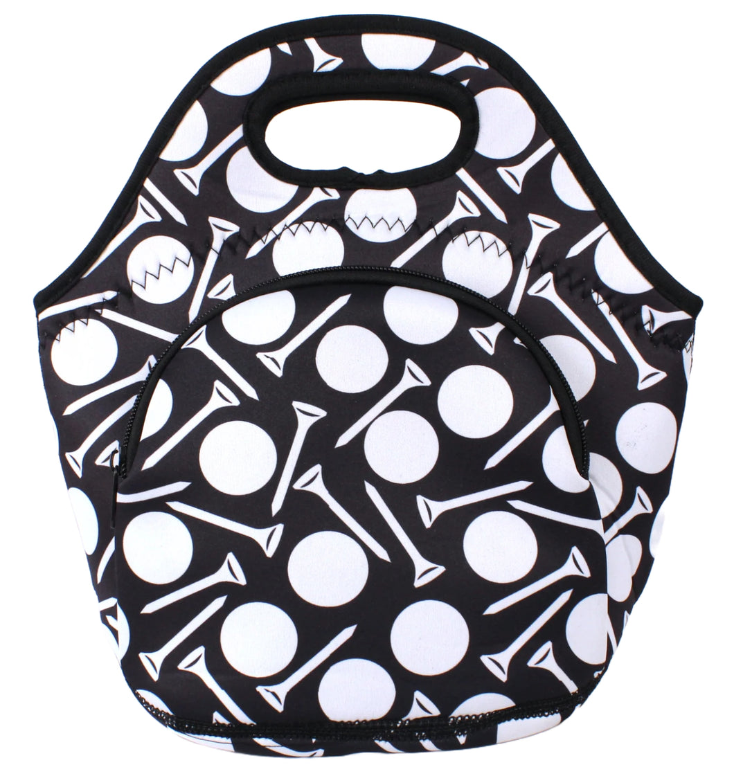 Neoprene Lunch Bag with Pocket - Ball & Tee