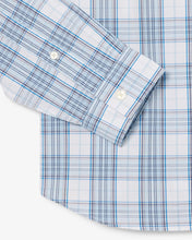 LACOSTE Men's Slim Fit Stretch Plaid Shirt CH3745 51 CGI White / Blue / Navy Blue- MEDIUM